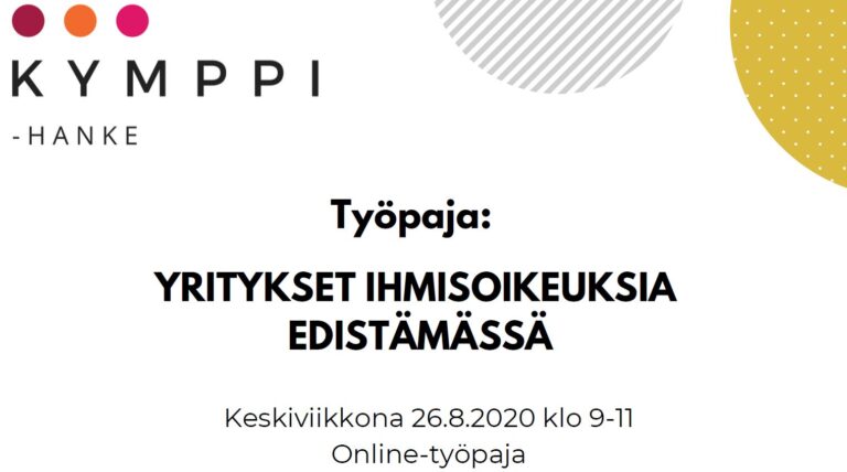 Etätyöpaja: Yritykset ihmisoikeuksia edistämässä